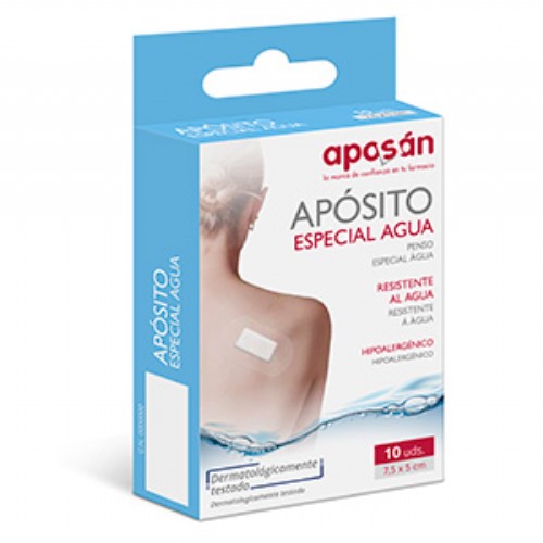Aposito esteril aposan aposito especial agua 10 unidades 7,5 x 5 cm