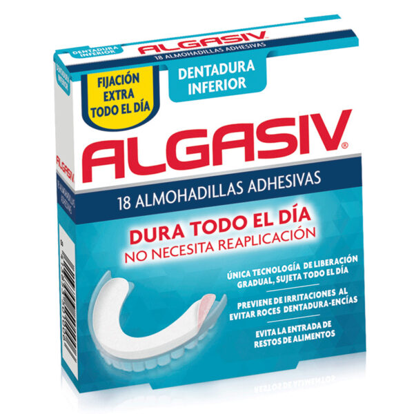 Algasiv almohadillas adhesivas dentadura inferior 18 unidades