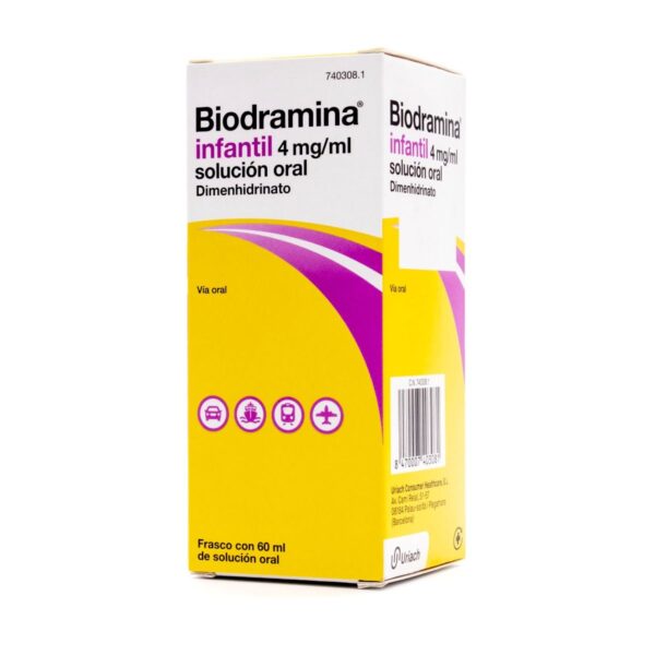 Biodramina infantil 4 mg/ml solucion oral 1 frasco 60 ml
