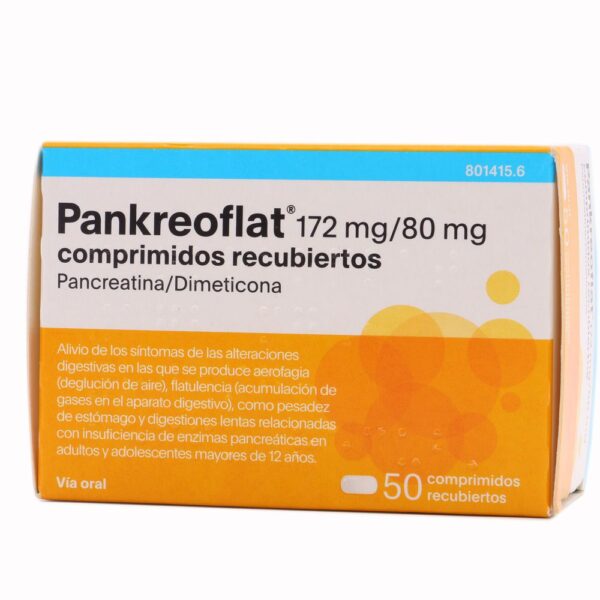 Pankreoflat 172 mg/80 mg 50 comprimidos recubiertos