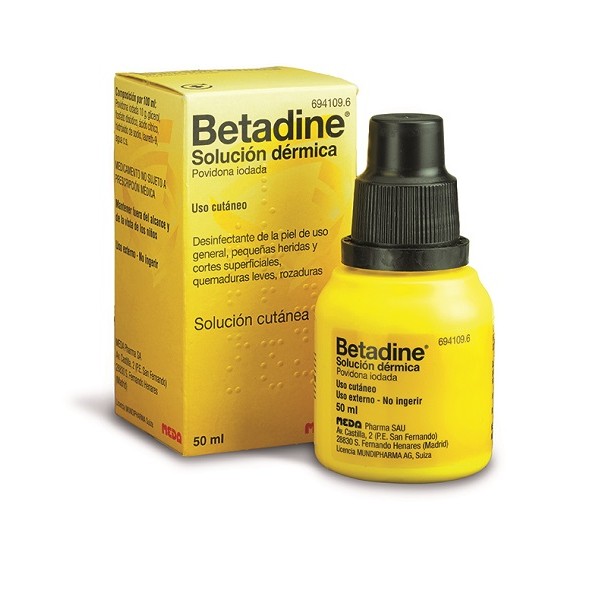 Betadine 100 mg/ml solucion cutanea 1 frasco 125 ml