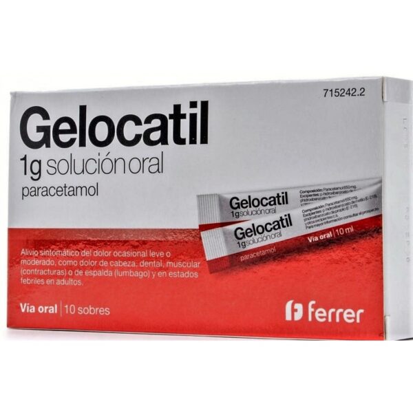 Gelocatil 1 g 10 sobres solucion oral