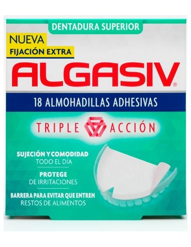 Algasiv almohadillas adhesivas dentadura superior 18 unidades