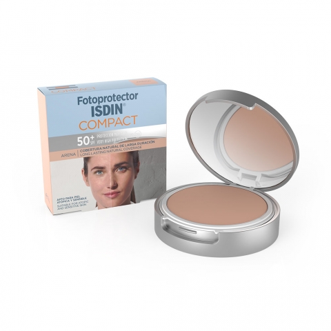 Fotoprotector isdin compact spf 50+ maquillaje compacto oil-free 1 envase 10 g color arena