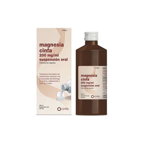 Magnesia cinfa 200 mg/ml suspension oral 1 frasco 260 ml