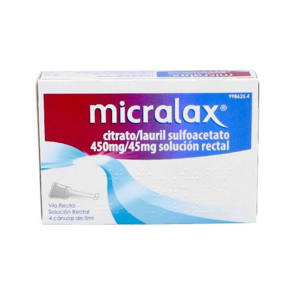 Micralax citrato/lauril sulfoacetato 450 mg/ml + 45 mg/ml solucion rectal 4 enemas 5 ml