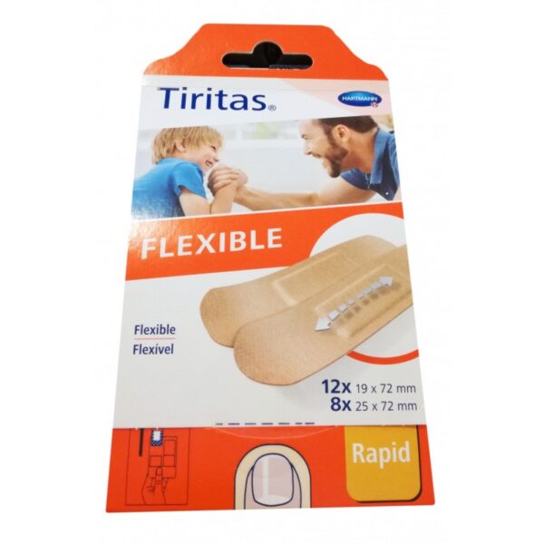 Tiritas flexible aposito adhesivo 20 unidades surtido 2 tamaños