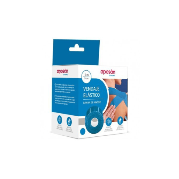 Aposan dynamic vendaje elastico 1 unidad 5 m x 5 cm color azul