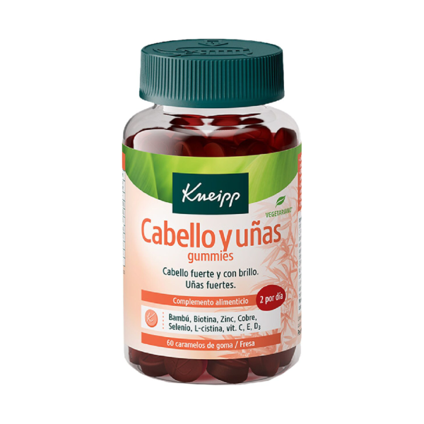 Kneipp cabello y uñas 60 gummies sabor fresa