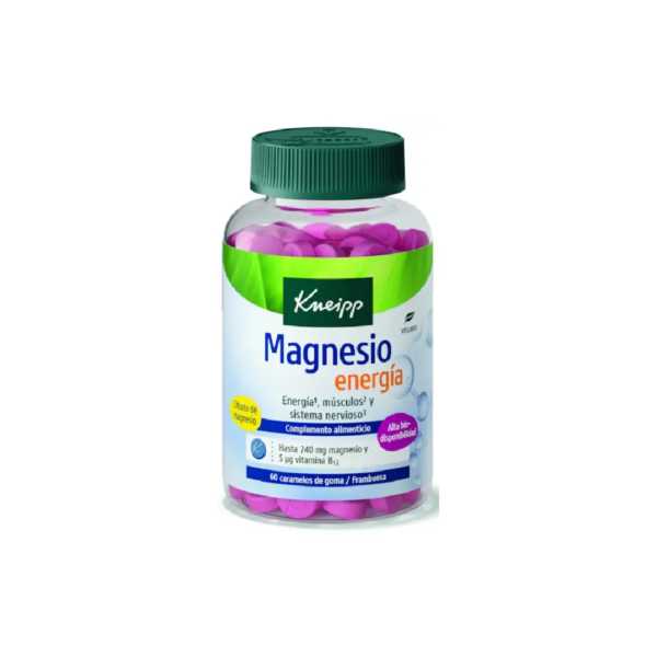 Kneipp magnesio energia 60 caramelos de goma sabor frambuesa
