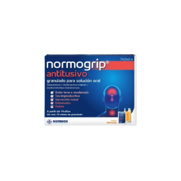 Normogrip antitusivo 10 sobres granulado para solucion oral
