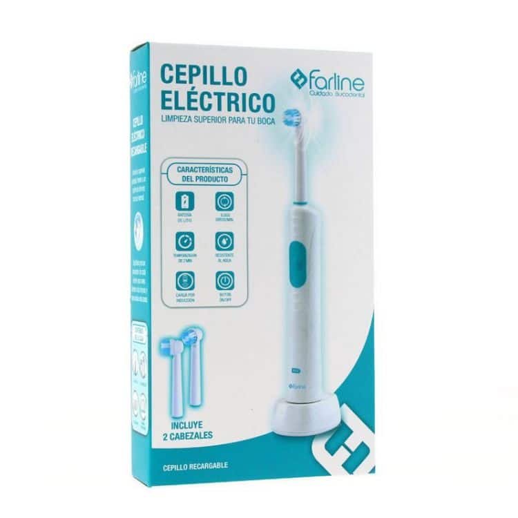 Cepillo dental electrico oscilatorio farline 1 unidad + 2 cabezales