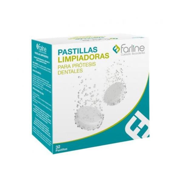 Farline pastillas limpiadoras limpieza protesis dental 32 tabletas