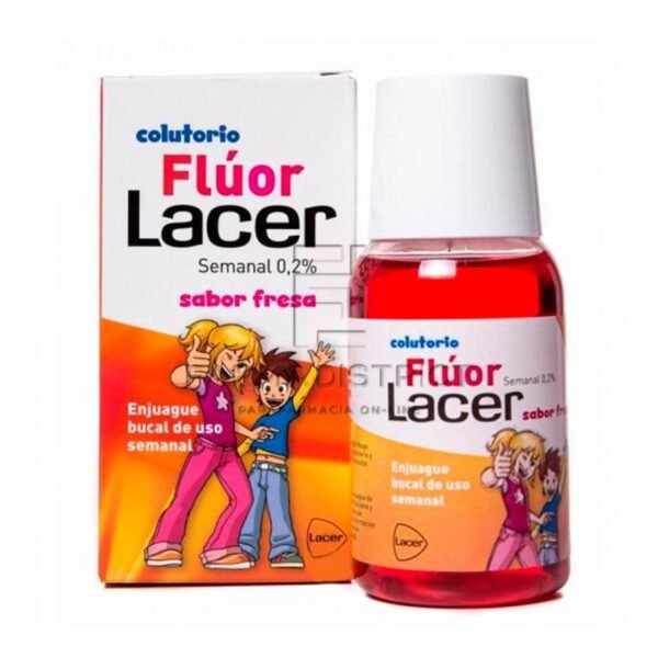 Fluor lacer junior enjuague bucal de uso semanal 1 envase 100 ml sabor fresa