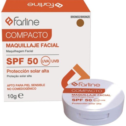 Farline polvos compactos spf 50 1 envase 10 g color bronce