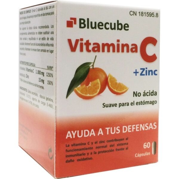 Vitamina c+ zinc bluecube 60 capsulas